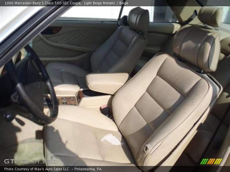 Light Beige Metallic / Beige 1990 Mercedes-Benz S Class 560 SEC Coupe