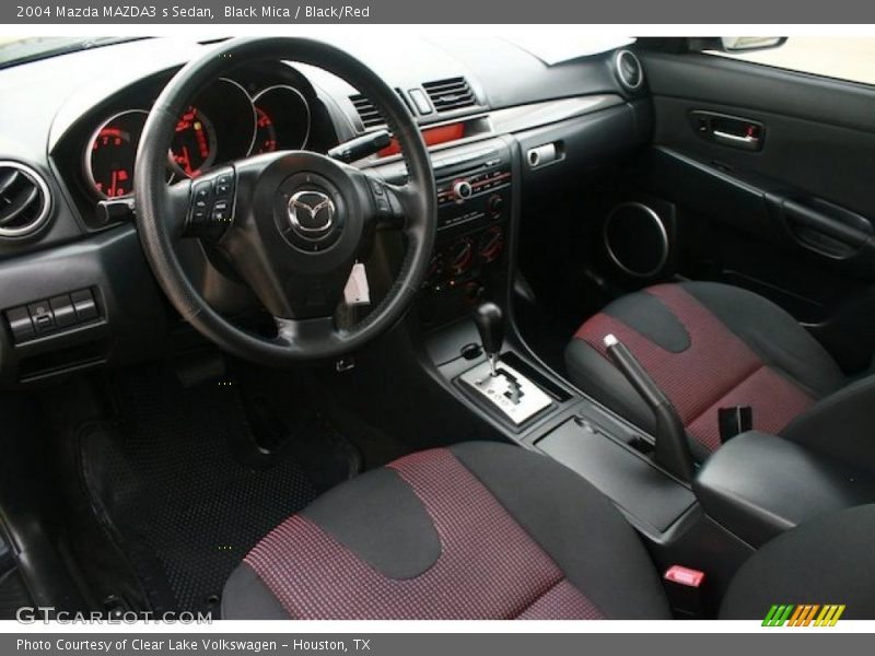 Black Mica / Black/Red 2004 Mazda MAZDA3 s Sedan
