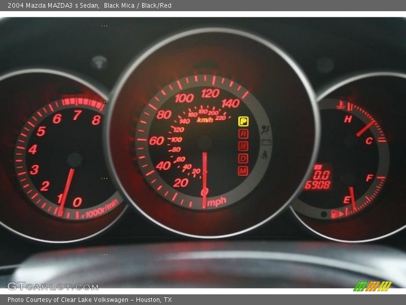 Black Mica / Black/Red 2004 Mazda MAZDA3 s Sedan