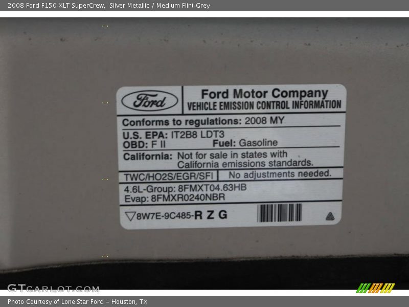 Silver Metallic / Medium Flint Grey 2008 Ford F150 XLT SuperCrew