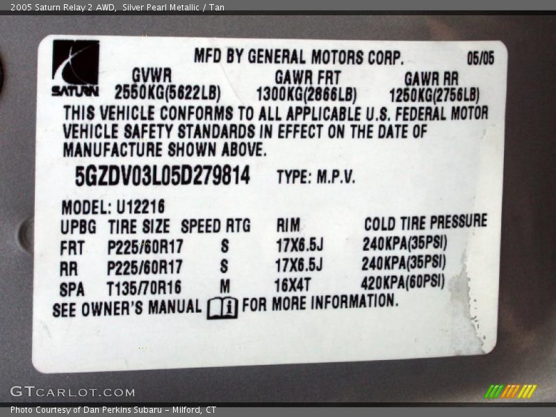 Silver Pearl Metallic / Tan 2005 Saturn Relay 2 AWD