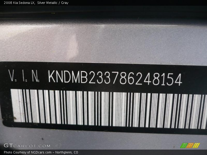 Silver Metallic / Gray 2008 Kia Sedona LX