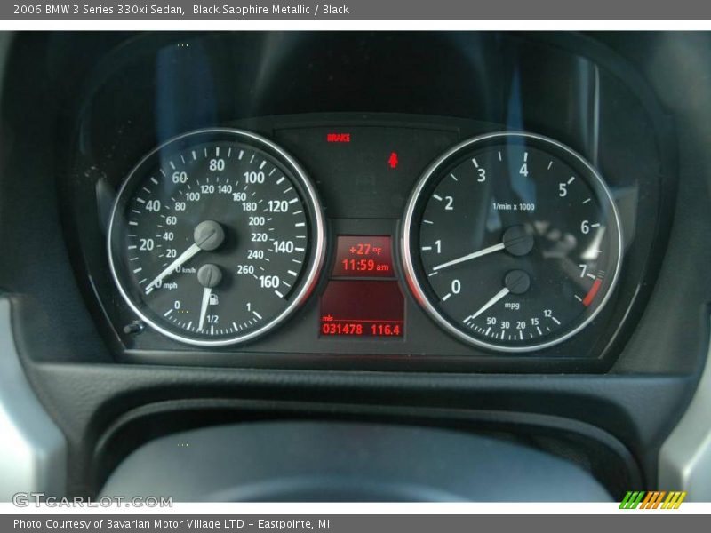 Black Sapphire Metallic / Black 2006 BMW 3 Series 330xi Sedan
