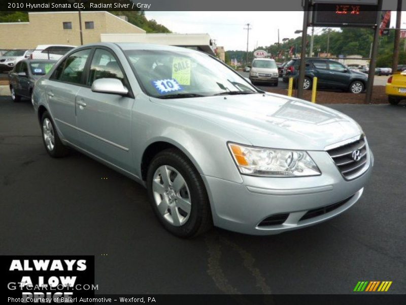 Radiant Silver / Gray 2010 Hyundai Sonata GLS