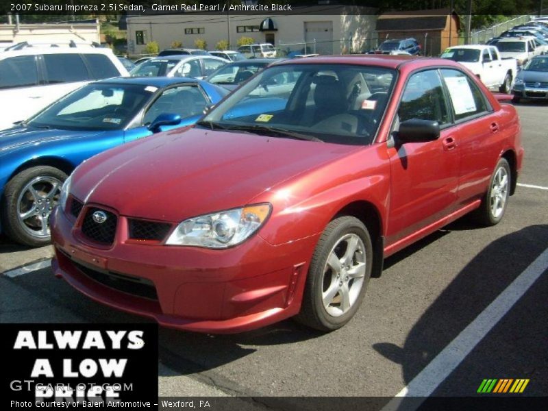 Garnet Red Pearl / Anthracite Black 2007 Subaru Impreza 2.5i Sedan
