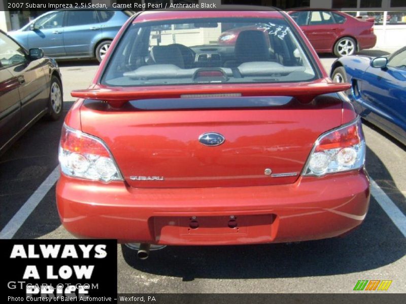 Garnet Red Pearl / Anthracite Black 2007 Subaru Impreza 2.5i Sedan