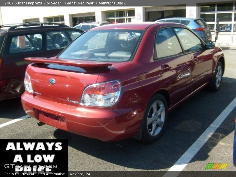 Garnet Red Pearl / Anthracite Black 2007 Subaru Impreza 2.5i Sedan