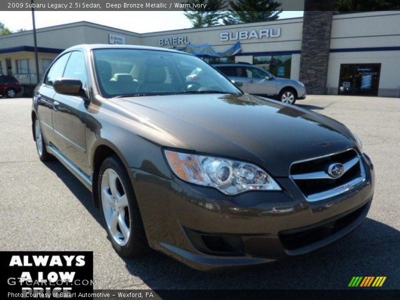 Deep Bronze Metallic / Warm Ivory 2009 Subaru Legacy 2.5i Sedan