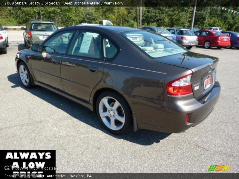 Deep Bronze Metallic / Warm Ivory 2009 Subaru Legacy 2.5i Sedan