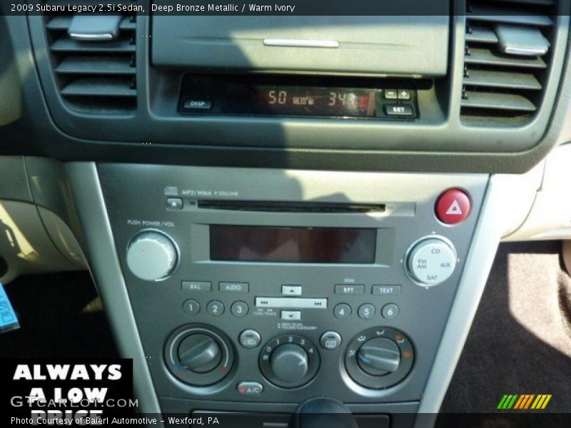 Deep Bronze Metallic / Warm Ivory 2009 Subaru Legacy 2.5i Sedan