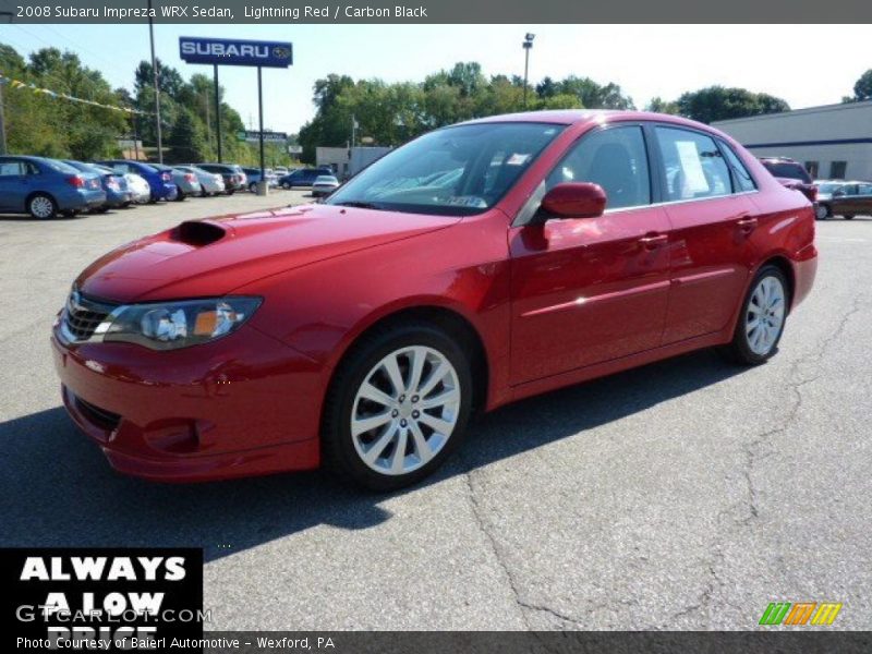 Lightning Red / Carbon Black 2008 Subaru Impreza WRX Sedan