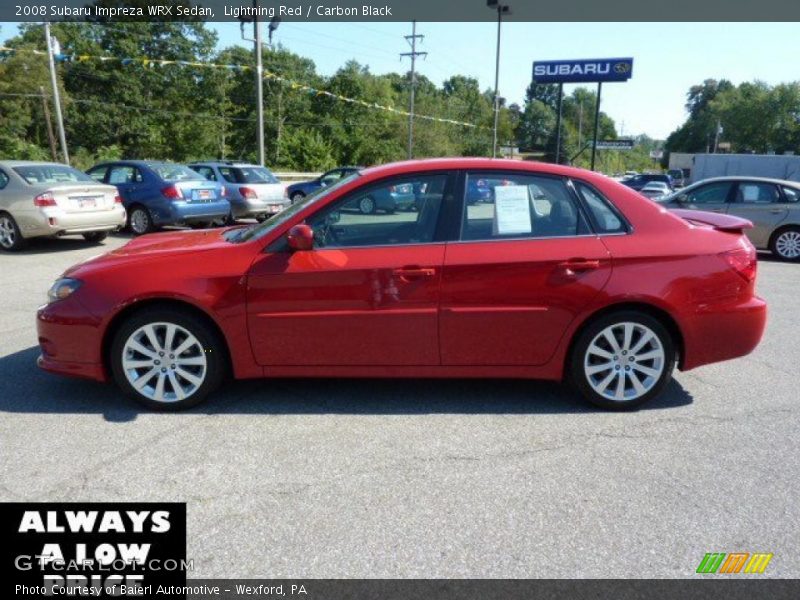 Lightning Red / Carbon Black 2008 Subaru Impreza WRX Sedan