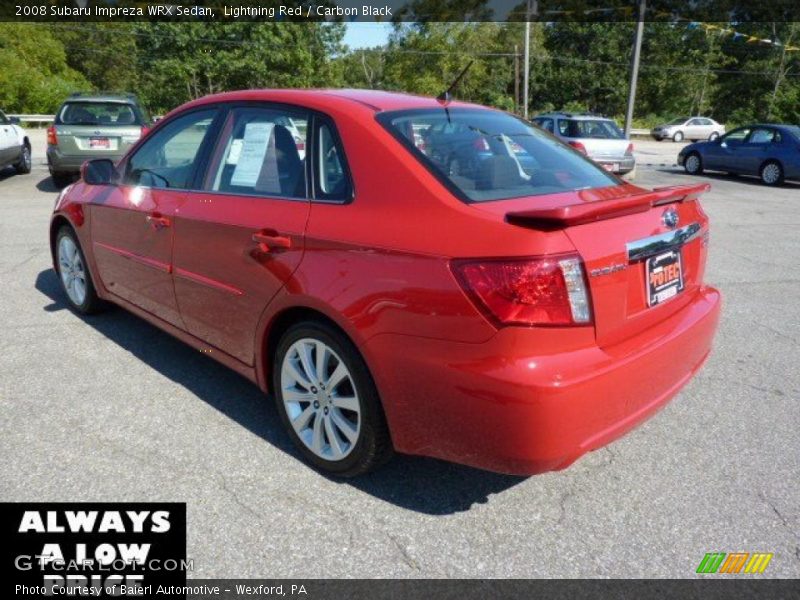 Lightning Red / Carbon Black 2008 Subaru Impreza WRX Sedan