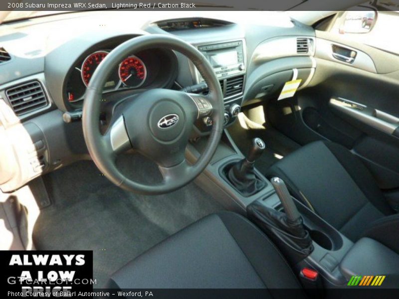 Lightning Red / Carbon Black 2008 Subaru Impreza WRX Sedan
