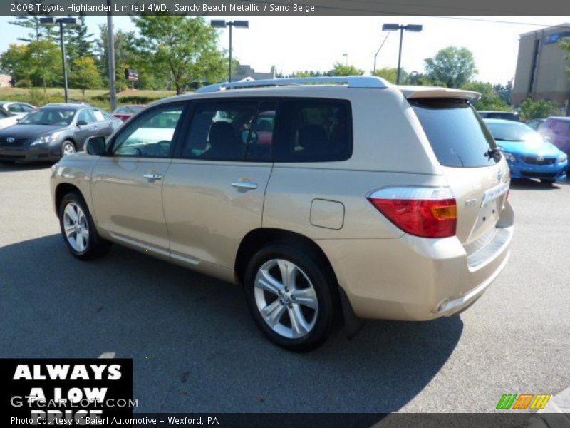 Sandy Beach Metallic / Sand Beige 2008 Toyota Highlander Limited 4WD