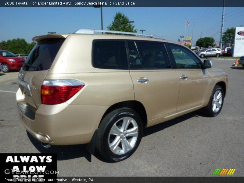 Sandy Beach Metallic / Sand Beige 2008 Toyota Highlander Limited 4WD