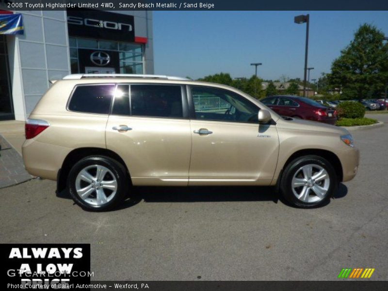 Sandy Beach Metallic / Sand Beige 2008 Toyota Highlander Limited 4WD