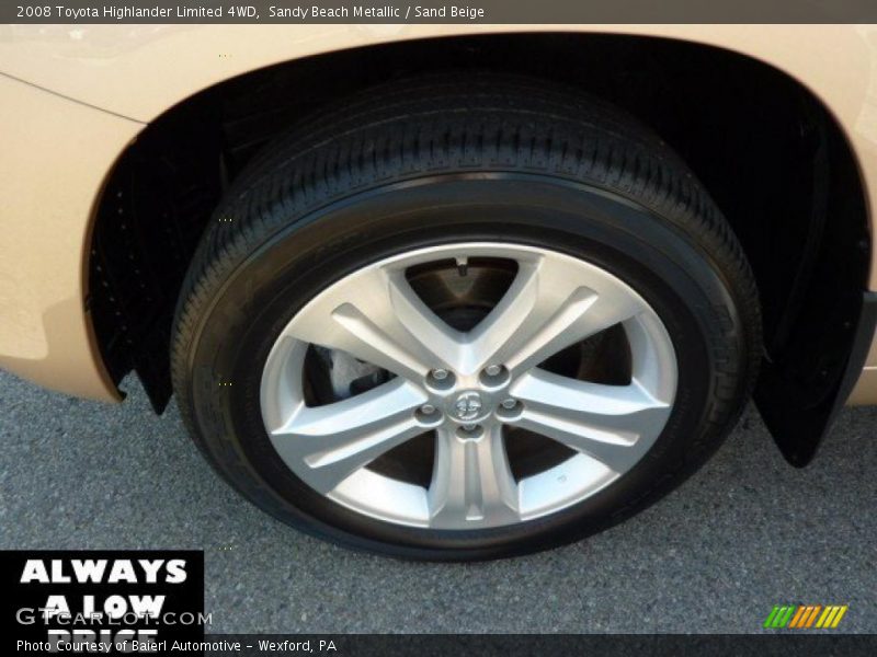 Sandy Beach Metallic / Sand Beige 2008 Toyota Highlander Limited 4WD