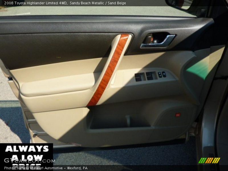 Sandy Beach Metallic / Sand Beige 2008 Toyota Highlander Limited 4WD