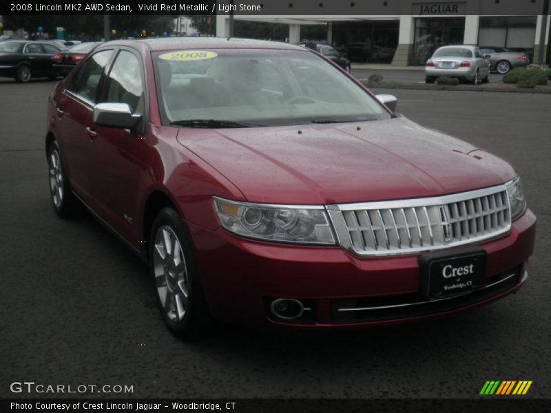 Vivid Red Metallic / Light Stone 2008 Lincoln MKZ AWD Sedan