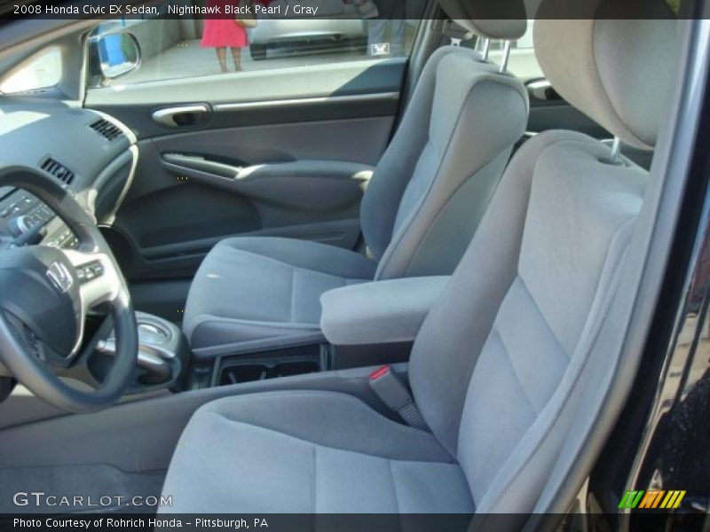 Nighthawk Black Pearl / Gray 2008 Honda Civic EX Sedan