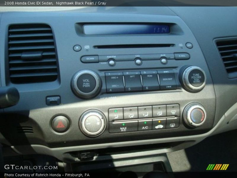 Nighthawk Black Pearl / Gray 2008 Honda Civic EX Sedan