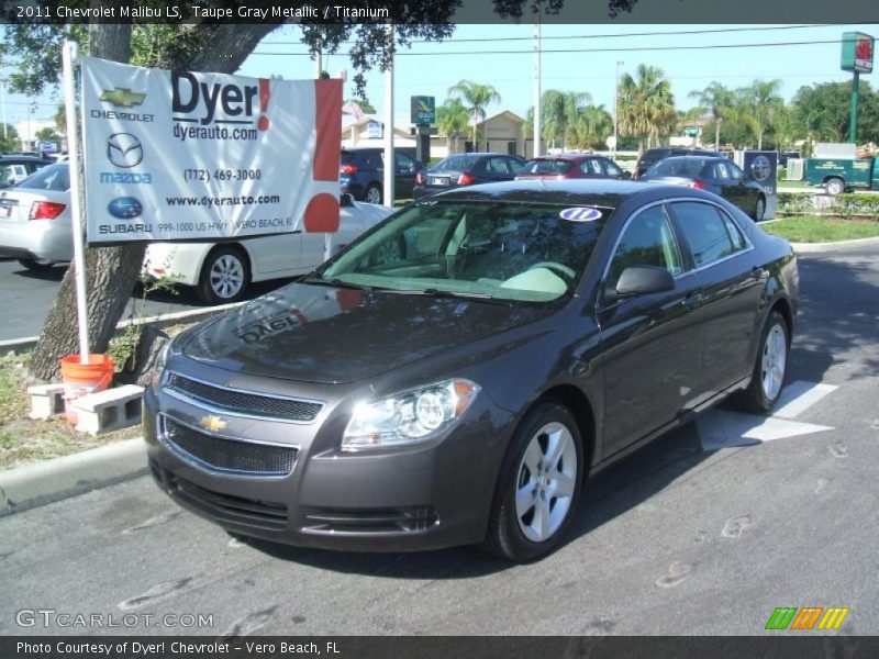 Taupe Gray Metallic / Titanium 2011 Chevrolet Malibu LS