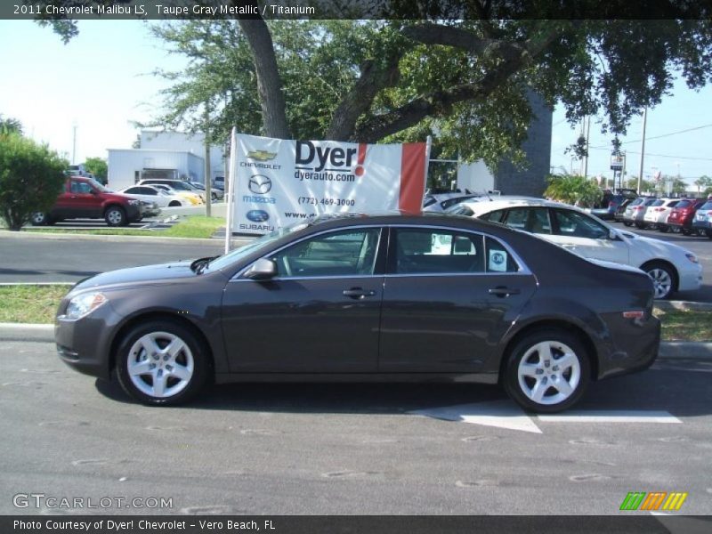 Taupe Gray Metallic / Titanium 2011 Chevrolet Malibu LS