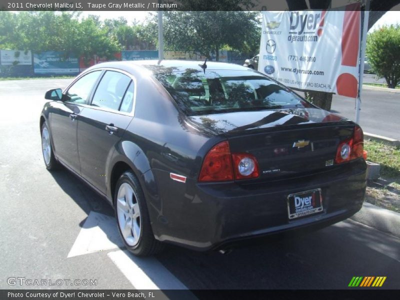 Taupe Gray Metallic / Titanium 2011 Chevrolet Malibu LS
