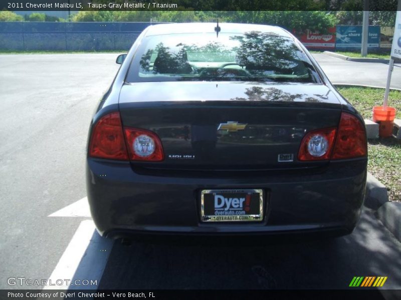 Taupe Gray Metallic / Titanium 2011 Chevrolet Malibu LS