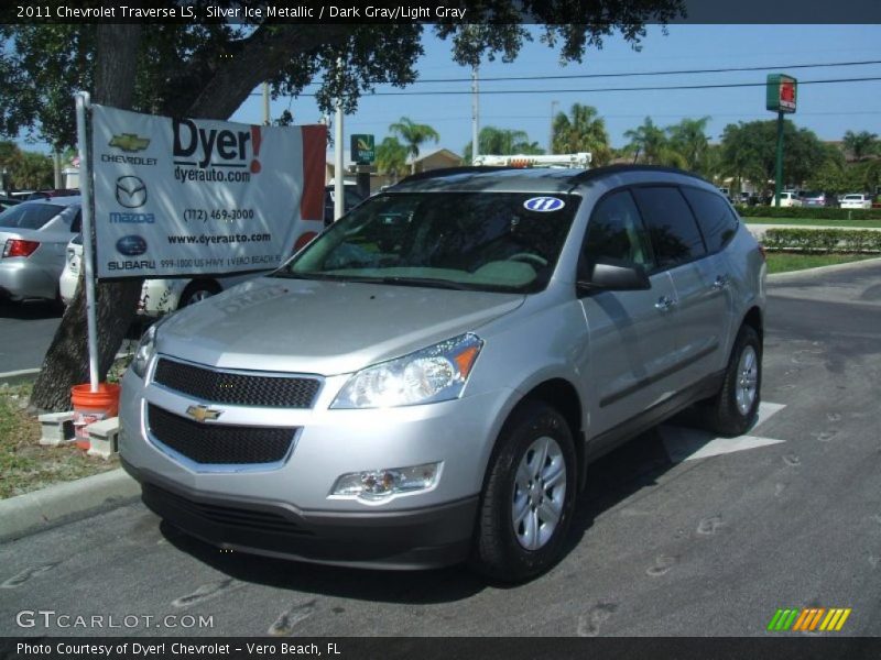 Silver Ice Metallic / Dark Gray/Light Gray 2011 Chevrolet Traverse LS