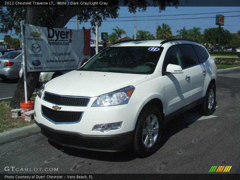 White / Dark Gray/Light Gray 2011 Chevrolet Traverse LT
