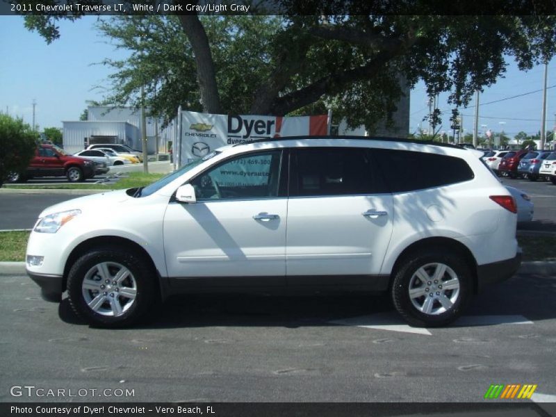 White / Dark Gray/Light Gray 2011 Chevrolet Traverse LT