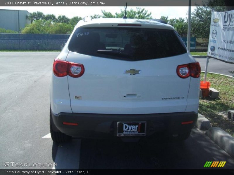 White / Dark Gray/Light Gray 2011 Chevrolet Traverse LT