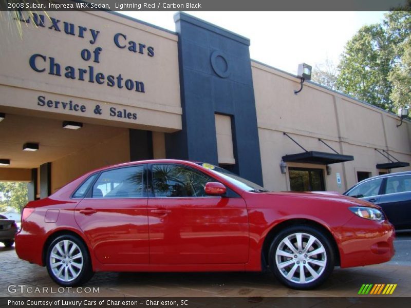 Lightning Red / Carbon Black 2008 Subaru Impreza WRX Sedan