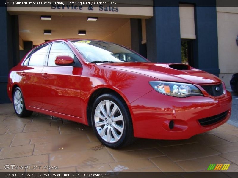 Lightning Red / Carbon Black 2008 Subaru Impreza WRX Sedan
