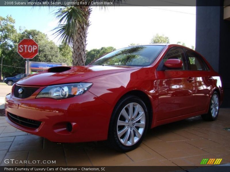 Lightning Red / Carbon Black 2008 Subaru Impreza WRX Sedan