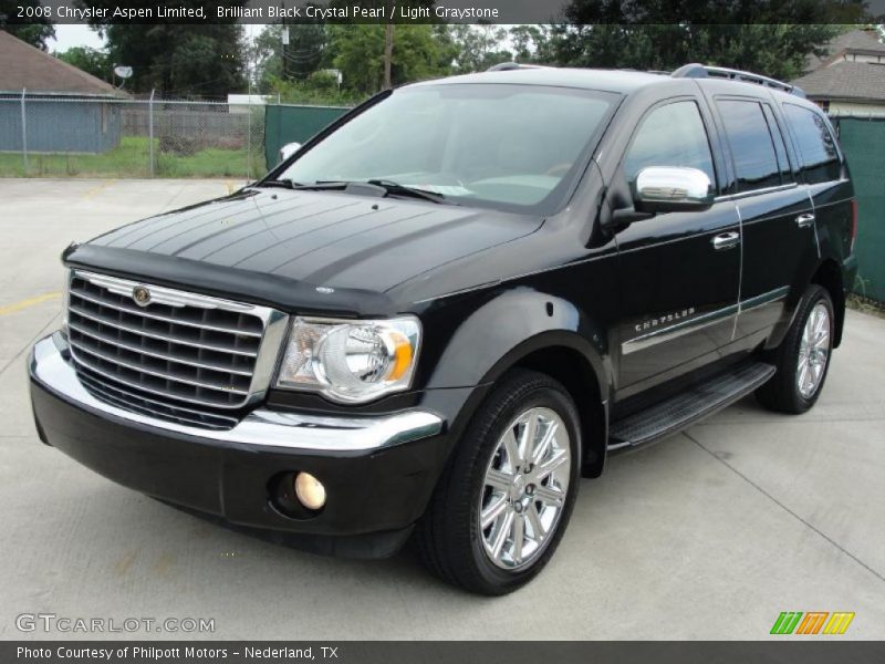Brilliant Black Crystal Pearl / Light Graystone 2008 Chrysler Aspen Limited