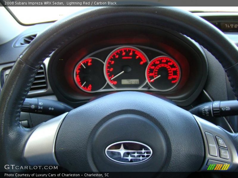 Lightning Red / Carbon Black 2008 Subaru Impreza WRX Sedan