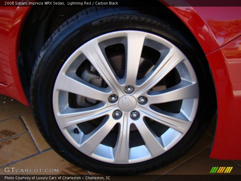 Lightning Red / Carbon Black 2008 Subaru Impreza WRX Sedan