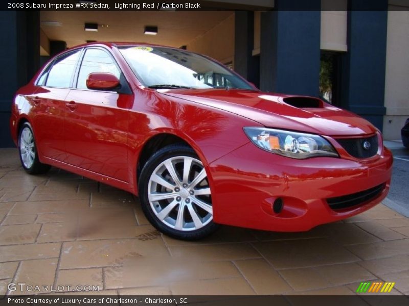 Lightning Red / Carbon Black 2008 Subaru Impreza WRX Sedan