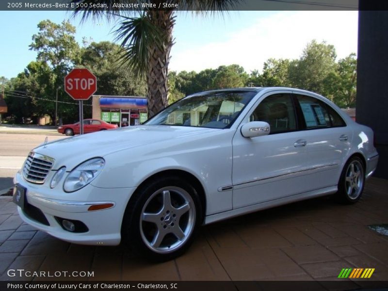 Alabaster White / Stone 2005 Mercedes-Benz E 500 Sedan
