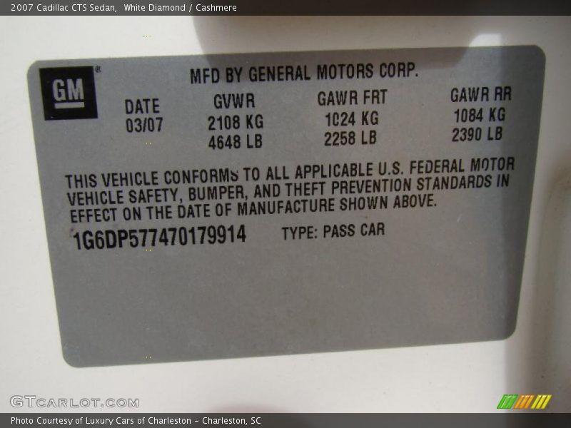 White Diamond / Cashmere 2007 Cadillac CTS Sedan