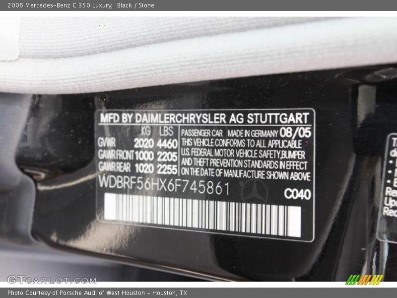 Black / Stone 2006 Mercedes-Benz C 350 Luxury