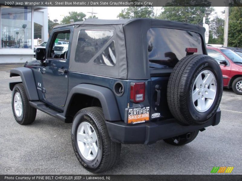 Steel Blue Metallic / Dark Slate Gray/Medium Slate Gray 2007 Jeep Wrangler X 4x4