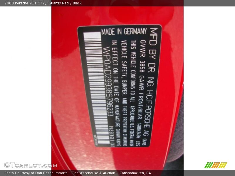Guards Red / Black 2008 Porsche 911 GT2