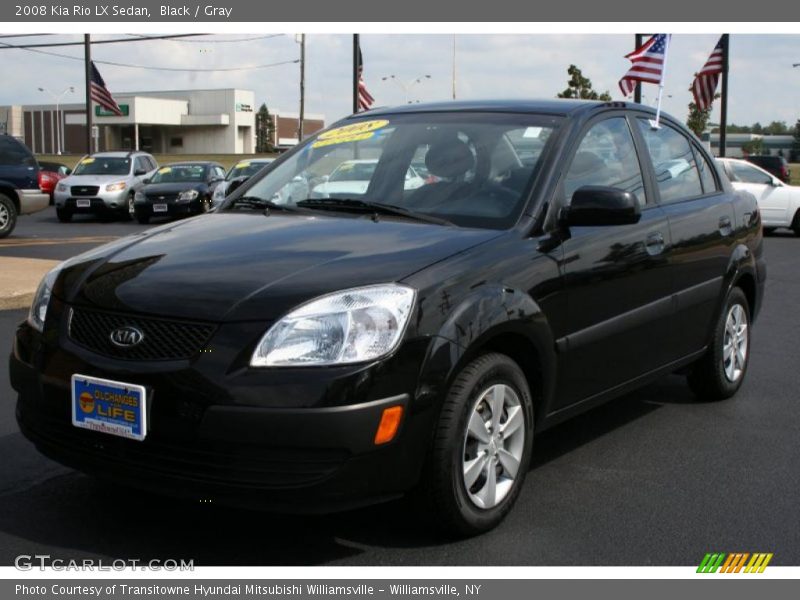 Black / Gray 2008 Kia Rio LX Sedan