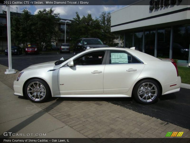 White Diamond Tricoat / Ebony 2011 Cadillac CTS -V Sedan