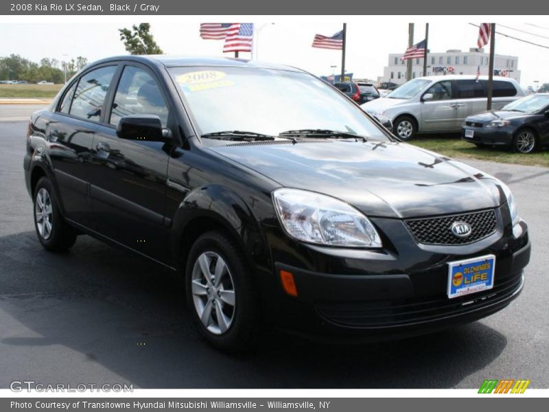 Black / Gray 2008 Kia Rio LX Sedan