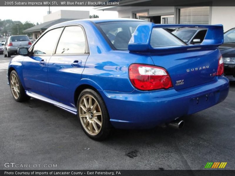 WR Blue Pearl / Black/Blue Ecsaine 2005 Subaru Impreza WRX STi